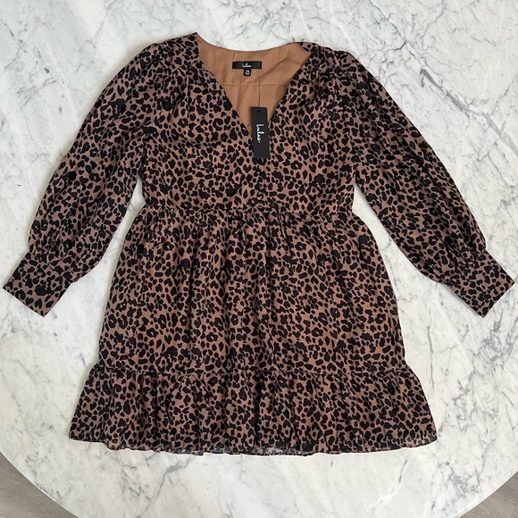 Lulu’s Black Leopard Babydoll Dress - Picture 4 of 6